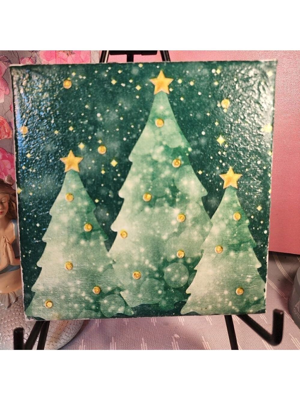 DECOUPAGE CANVAS PRINTS CHRISTMAS TREES 🌲